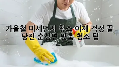 가을철 미세먼지 청소, 이제 걱정 끝!  당진 순성면 맞춤 청소 팁