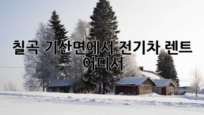 칠곡 기산면에서 전기차 렌트, 어디서?